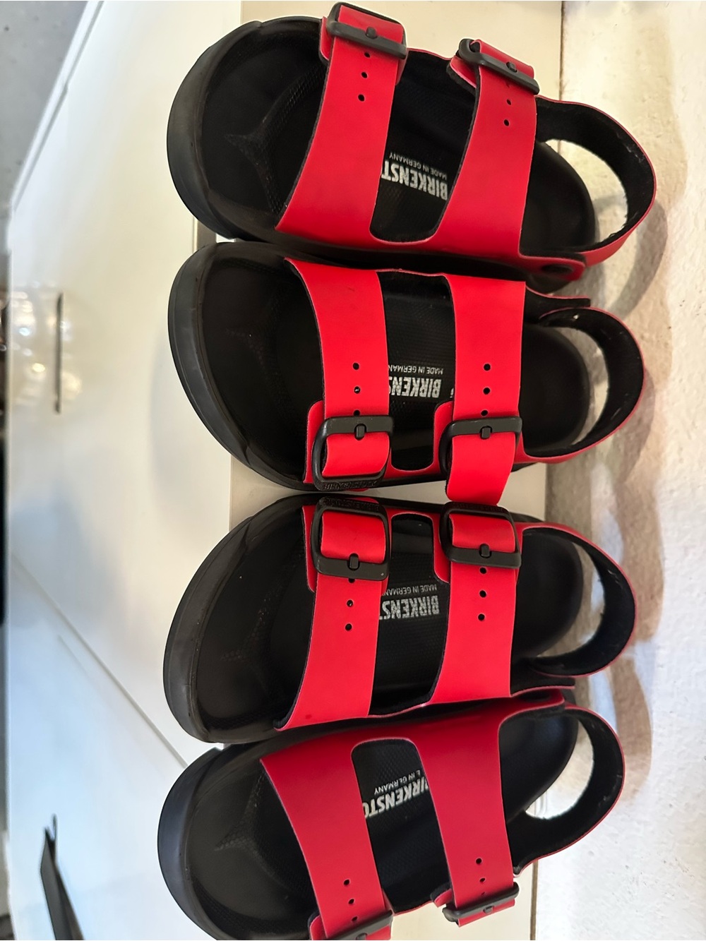 Birkenstock Kids Red Double-Strap Sandals